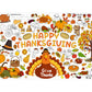 AinDen Thanksgiving Coloring Tablecloth, 72x30 Inch Kids Craft Table Cover, Fun Coloring Table Cloth and Art Activity, Thanksgiv