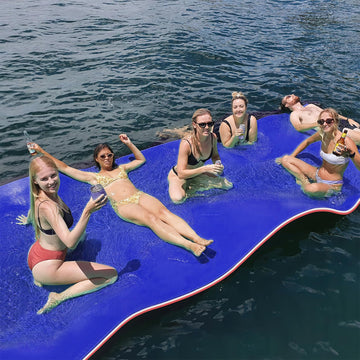 Kieperi 18 Ft 3-Layer Xpe Lily Pad Floating Mat, Double-Sided Use Floating Water Mat, Floating Mat For Lake, Pool, River, Sea(Re