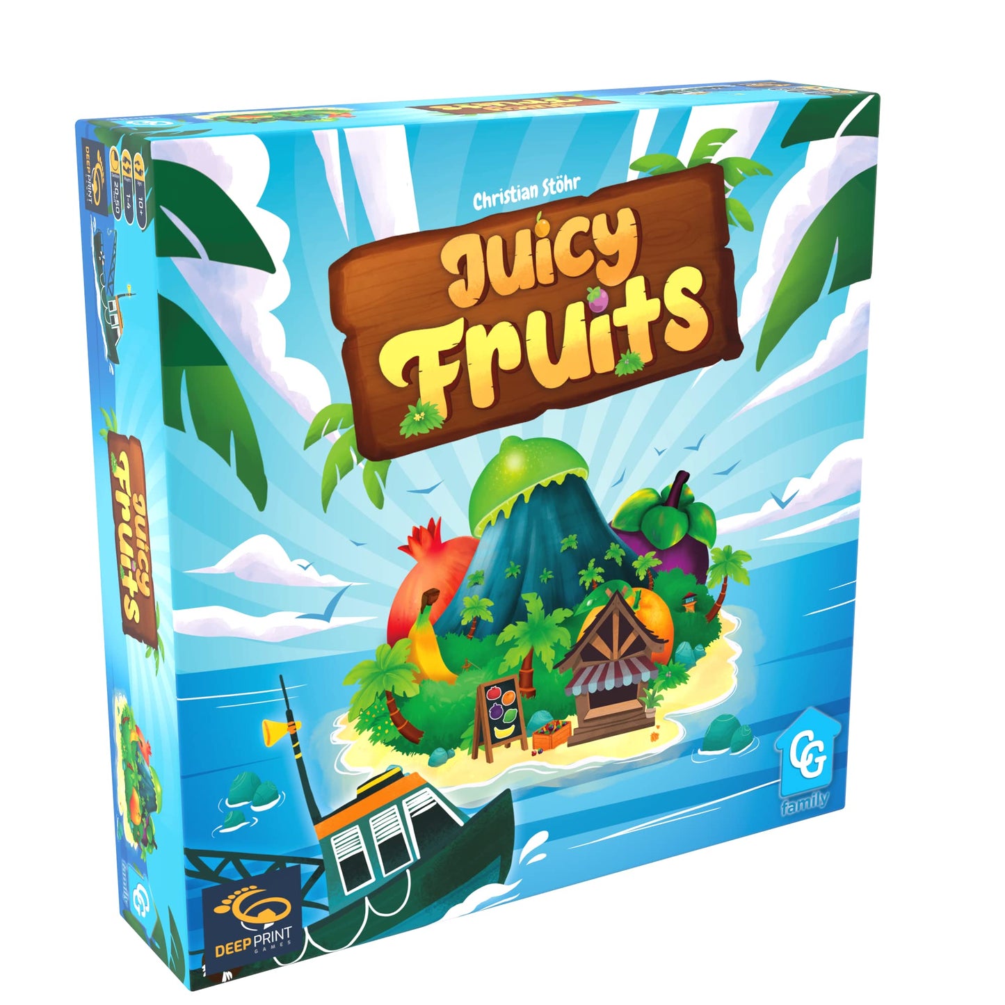 Capstone Games: Juicy Fruits, Strategy Board Game, Quick And Easy Game, Grow Delicious Fruit In Paradise 1 To 4 Players, 20 To 50 Minute Play Time, Ages 8 And Up