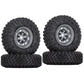 WONFAST 4PCS 1.55 inch 85mm Rubber Terrain Crawler Tires Metal Beadlock Wheel Rims Tires Set Compatible with 1/10 RC Crawler Car