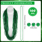 Tigeen 100 Pcs Mardi Gras Beads Necklaces Bulk 30'' Metallic Beaded Necklace for Carnival Madi Gras Parade School Spirit Wear(Gr