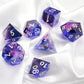 Pjoy Dnd Sharp Edged Dice Set, 7Pcs Blue And Purple Dnd Dice Set Resin D&D Polyhedral Dice With Dice Case For Role Playing Dice