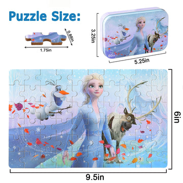 Lelemon Puzzles For Kids Ages 4-8,60 Piece Puzzles For Kids Ages 4-6,Cool Jigsaw Puzzles Kids Puzzles In A Metal Box,Educational Learning Puzzle Games Puzzle Toys Gifts For Girls And Boys