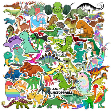 100Pcs Dinosaur Stickers, Cute Waterproof Cartoon Stickers For Kids, For Stationery, Luggage, Teaching Rewards