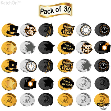 KatchOn, Happy New Year Hanging Swirls - Pack of 30, No DIY | Happy New Year Decorations 2025 | New Years Eve Party Supplies 202