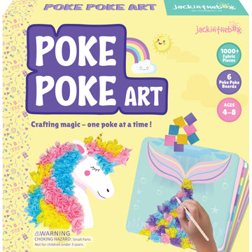 jackinthebox Poke Poke Art for Kids - Unicorns, Mermaids, Princess, and Cupcakes, Mess-Free Sewing Art for Kids, Toys for Girls 