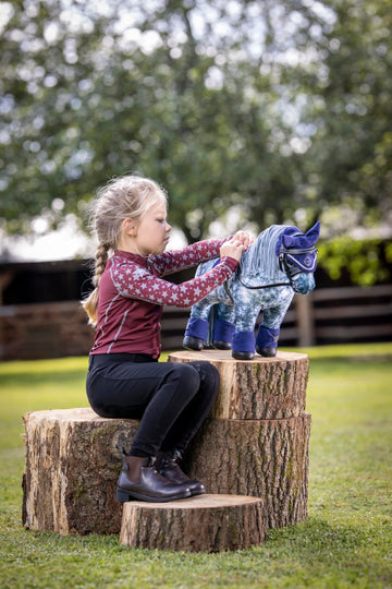 Lemieux Toy Pony Sam For Kids - Dapple Grey - Soft Coat - Flexible - Pretend Play - Stuffed Animal Horse - Gift For Kids - Suita