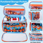 ahzske Toniebox Carrying Case - Large Blue Storage Bag, Waterproof Oxford Fabric, 14 Elastic Bands for Tonies Figures, Travel Organizer