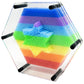 3D Pin Art Intellectual Fun Toy Rainbow Pin Art Palm Board Extra Large(7.5 X8 Inches) Arouse Sense Of Imagination Innovative Boundless Creativity (Hexagon - 7.5 X 8 Inches)