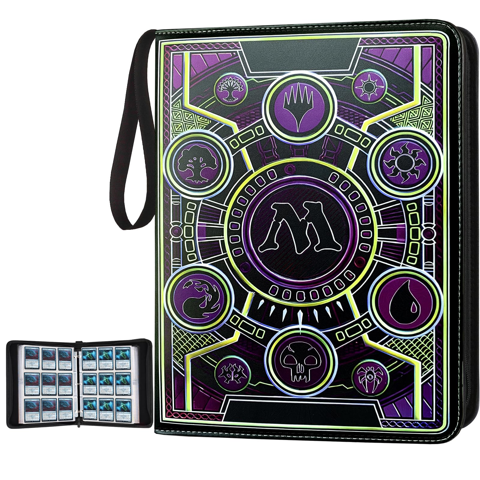 MTGPRO 9 Pocket Card Binder Trading Card Binder enhanced 720 Double PU Card Collection Binder with Sleeves Card Folder for MTG  TCG  Sports Cards  (Purple)