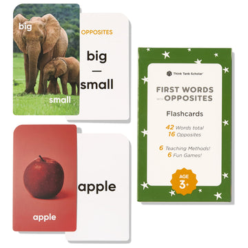 Think Tank Scholar First Words Flash Cards - Opposites Flashcards For Toddlers 2-4 And Kids Ages 4, 5, 6, 7, 8 Years Old - Real Pictures - Homeschool, Preschool, Elementary School, Classroom Learning