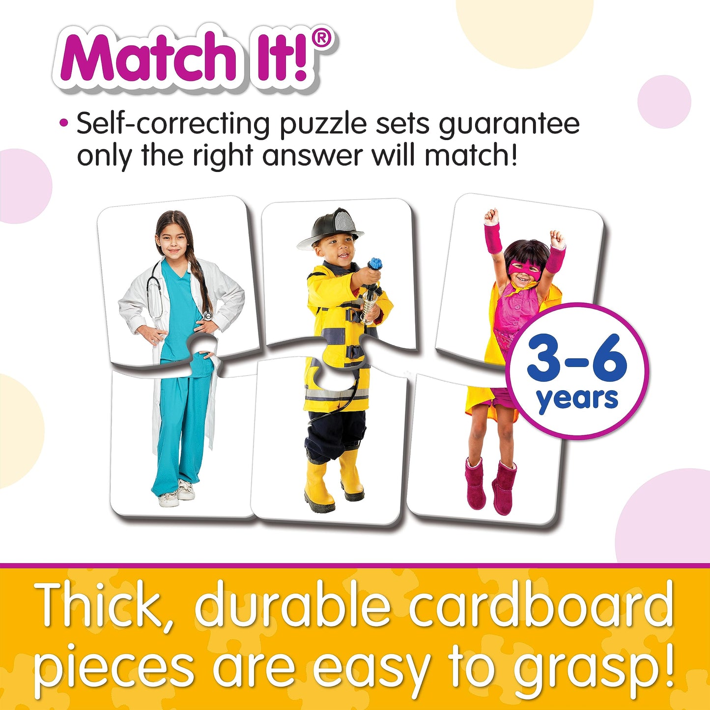 The Learning Journey Match It! Who Am I? 20-Piece Self-Correcting Puzzle Set - Award-Winning Diversity Toys for Toddlers Ages 3+