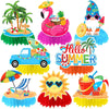 JULMELON 8PCS Summer Party Decorations Honeycomb Centerpiece, 3D Double Side Summer Beach Pool Party Table Toppers for Hawaiian 