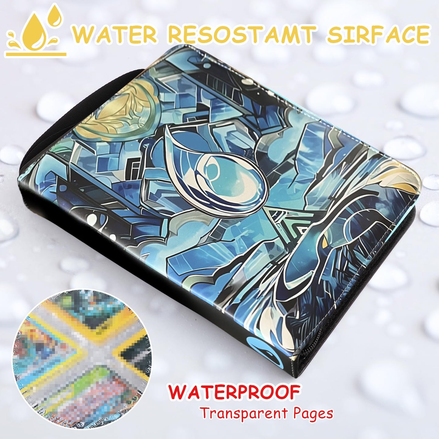 EYEGLEAM Card Binder for MTG/TCG 9 Pocket Trading Card Binder for YGO/PTCG Holds 720 Cards Collector Card Album for Standard Game Cards Toys Gifts(Blue)