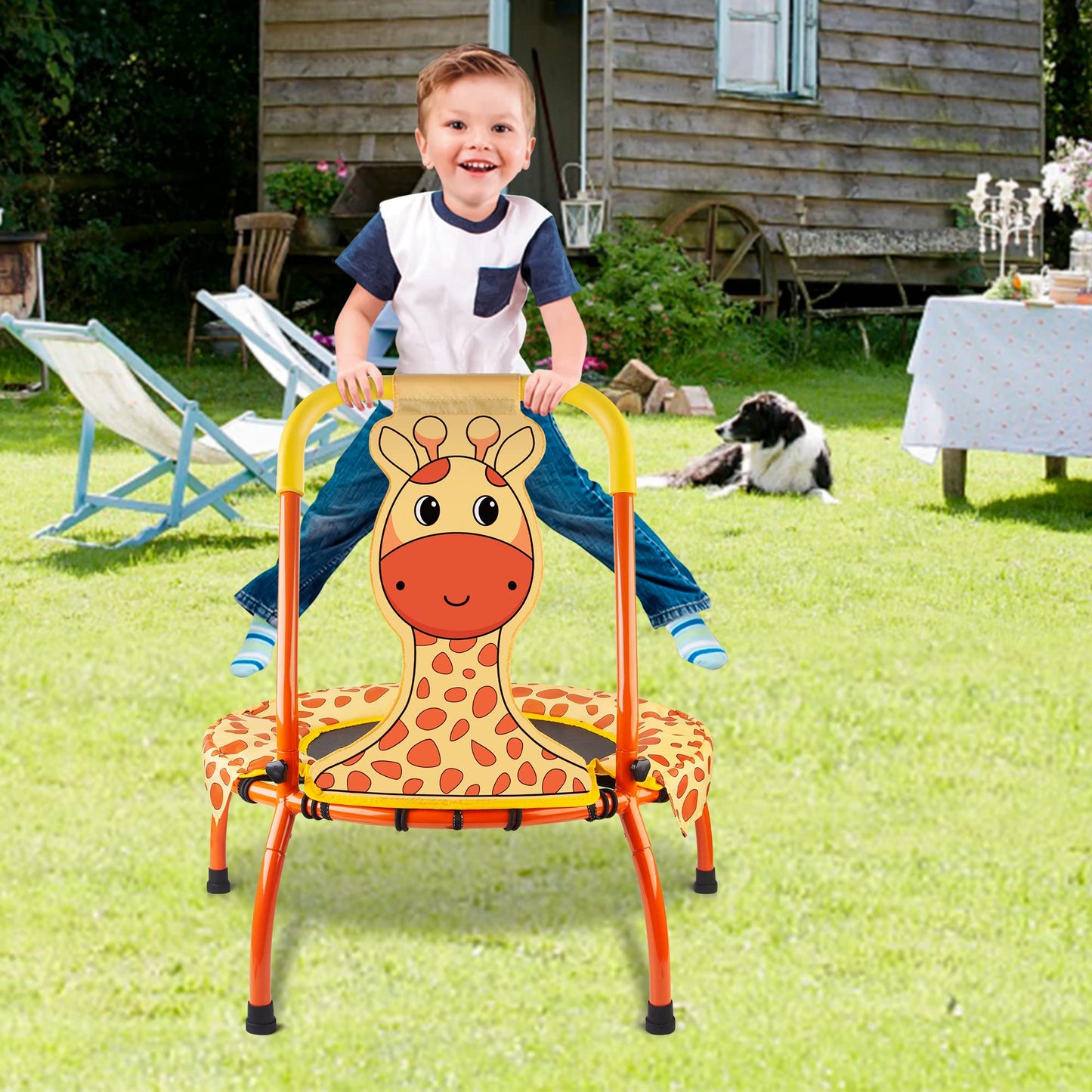 Yeeeasy Toddler Trampoline Baby Trampoline - Mini Trampoline For Kids 1 Year Plus Nursery Trampoline With Handle, Baby Gifts For