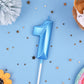 PHD CAKE 2.76 Inch Diamond Blue 1 Number Birthday Candles, Blue Number Candles, Cake Number Candles, Party Celebration