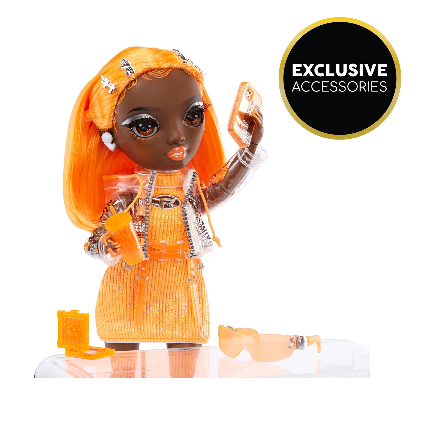 Rainbow High Michelle- Orange Fashion Doll. Fashionable Outfit & 10+ Colorful Play Accessories. Great Gift for Kids 4-12 Years O