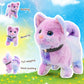 Easfan Walking Kitty Stuffed Animal Interactive Rainbow Cat Meowing Tail Wagging Head Nodding Educational Plush Toy Easter Christmas Birthday Gifts For Toddlers Kids Girls, 7'