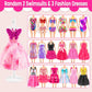 137 Pcs Doll Clothes And Accessories With Closet For 11.5 Inch Doll,Included Princess Dresses,Fashion Dresses,Casual Clothing,Sw