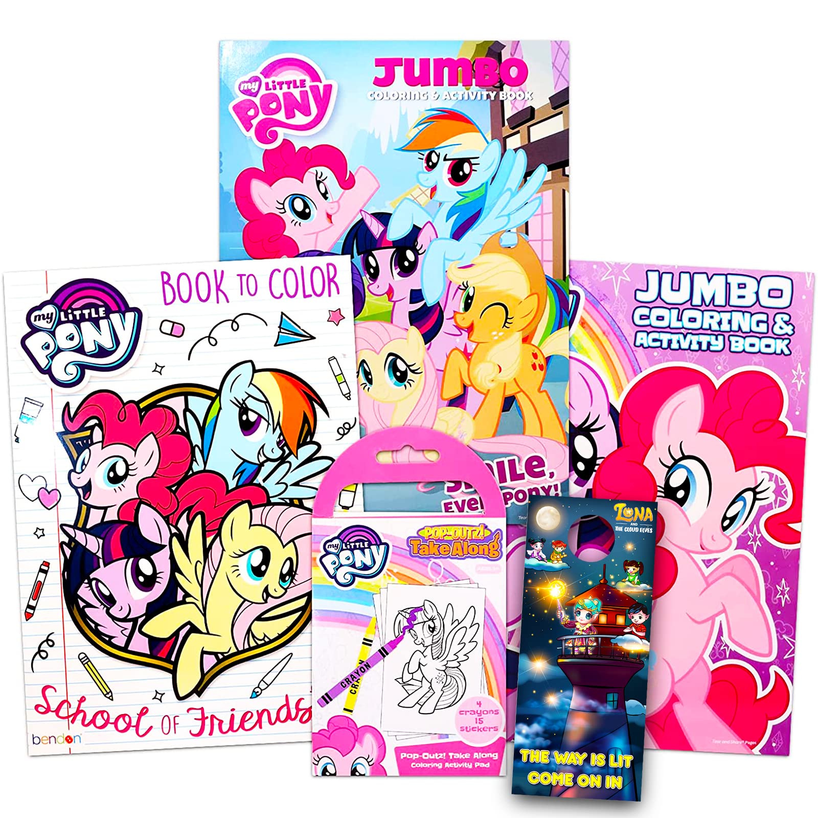 My Little Pony Coloring Book Super Set - Bundle with 4 My Little Pony Books Filled with Games, Puzzles, Stickers and Coloring Ac