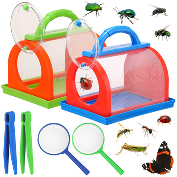 Halloscume 2 Pack Bug Catcher Kit Summer Toy Gift For Kids Boys Girls Outdoor Critter Bug Container Insect Cage Educational Bug