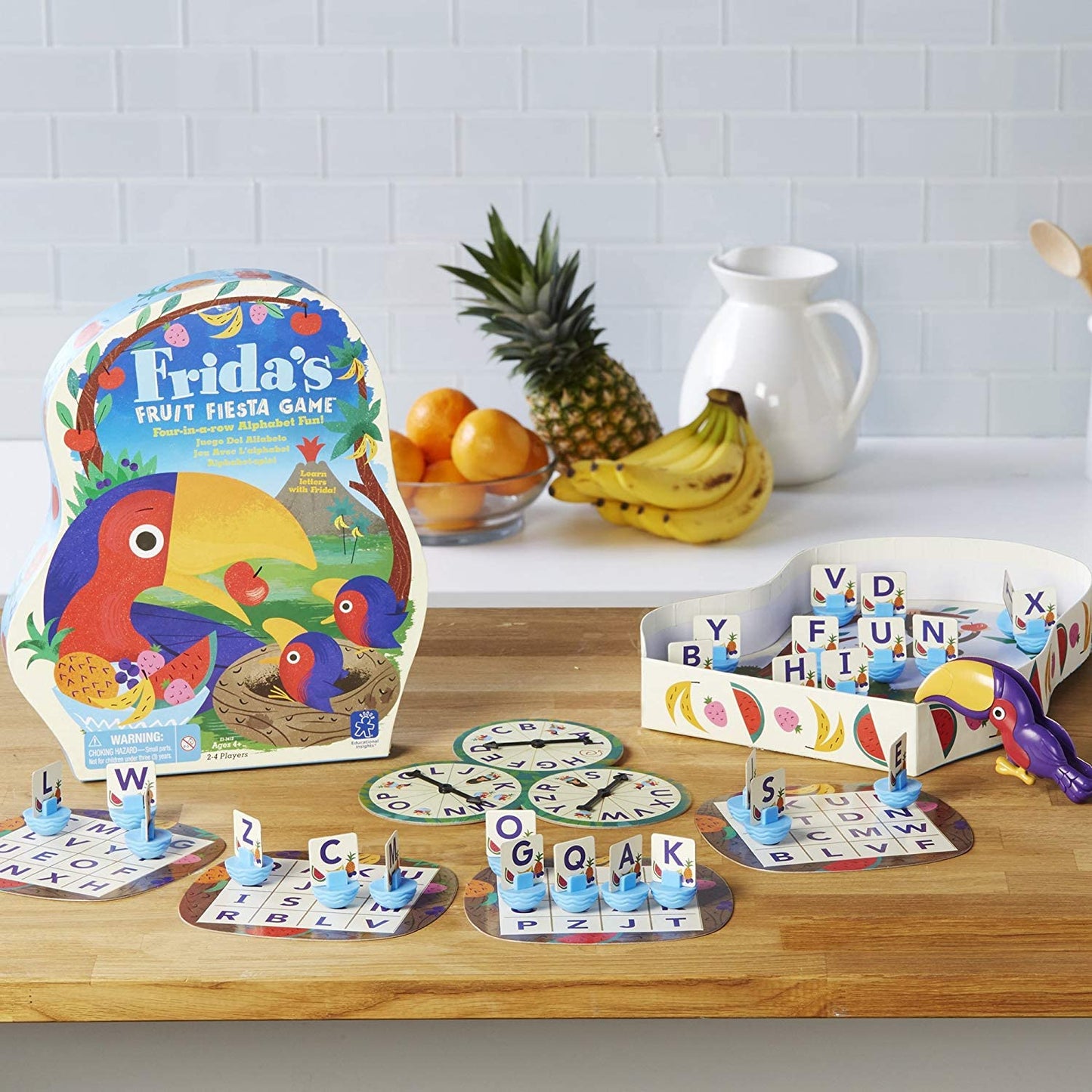 Educational Insights Frida's Fruit Fiesta Alphabet Game, Letter Recognition Board Game for Ages 4+, Multicolor, Model EI-3412