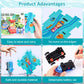 25Pcs Puzzle Racer Kids Car Track Set, Rail Car Puzzle Track Ocean Themed Series, Puzzle Track Car Play Set, Toddler Puzzle Trac