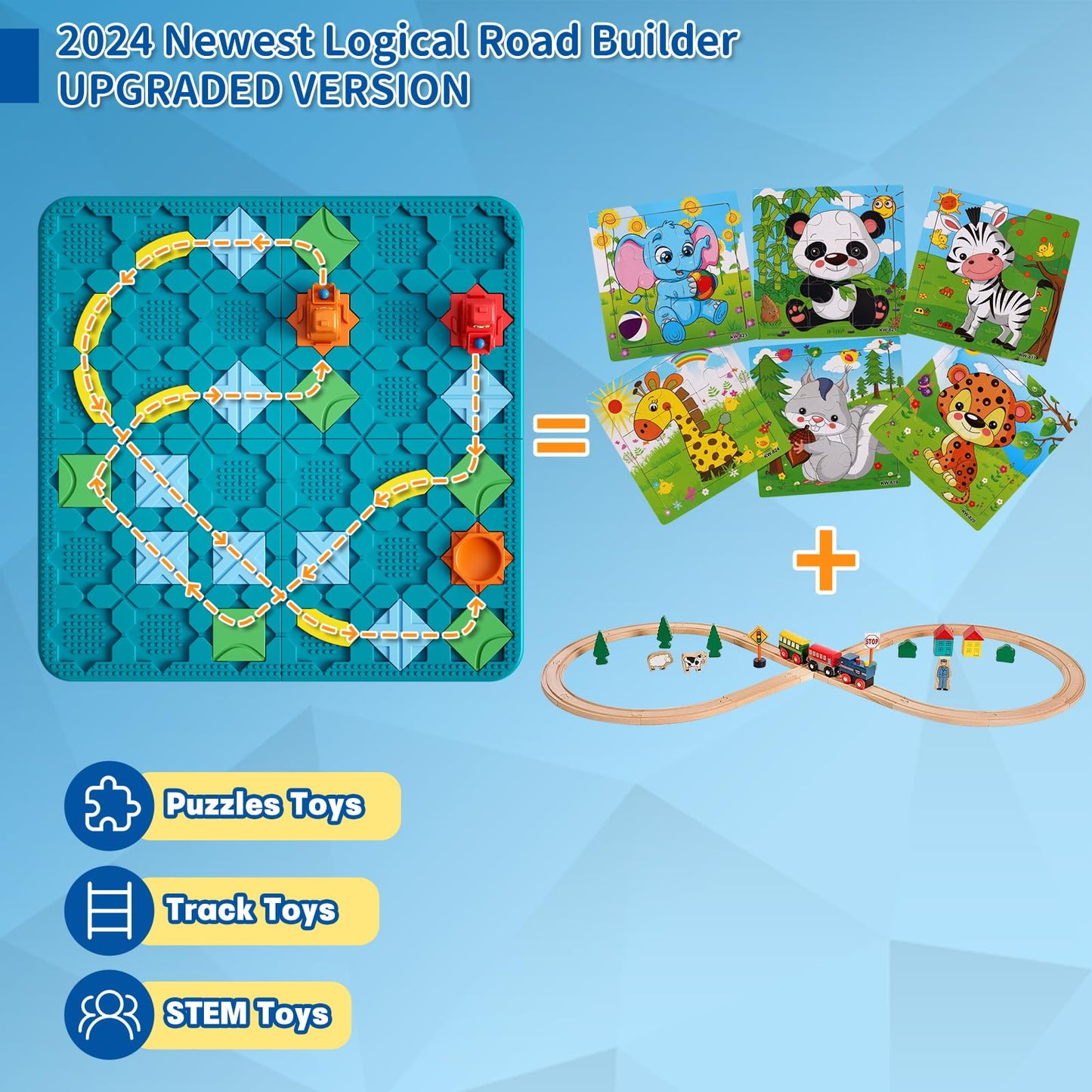 Kids Board Games Learning Toys, Stem Educational Logic Kits With 200+ Challenges & 4 Difficulty Levels, Brain Puzzles Maze Games