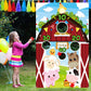 Farm Animals Toss Game With 3 Nylon Bean Bags, Indoor And Outdoor Farm Animals Party Game For Kids And Adults, Farmer Theme Birthday Party Decorations And Supplies