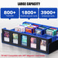 Trading Card Storage Box With Commander Display , 5-Row Deck Case With Removable Lid; 3900+ Card Deck Box For Mtg Tcg Sports Car