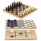 Regal Games - Reversible Wooden Board for Chess  Checkers & Tic-Tac-Toe - 24 Interlocking Wooden Checkers and 32 Standard Chess Pieces - for Age 8 to mature-themed for Family Fun
