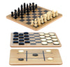 Regal Games - Reversible Wooden Board for Chess  Checkers & Tic-Tac-Toe - 24 Interlocking Wooden Checkers and 32 Standard Chess Pieces - for Age 8 to mature-themed for Family Fun