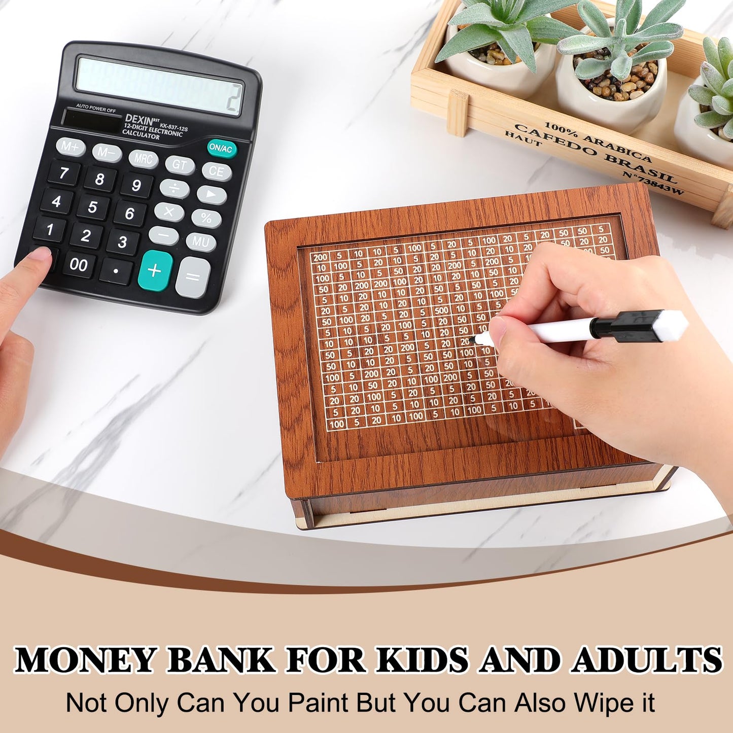 Wooden Money Box Money Bank For Kids And Adults,Cash Vault Wooden Savings Box,Cash Coin Retro Money Savings Box With Counter,Woo