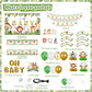 Safari Jungle Baby Shower Decorations, Jungle Animal Party Supplies Decor For Boy Girl Showers Birthdays With Banners Cake Toppe