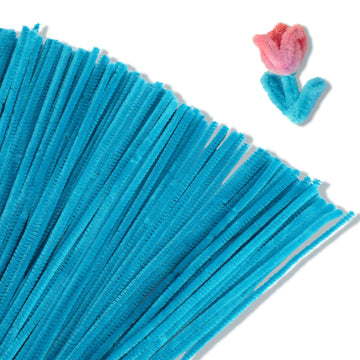 Giwrmu 100 Pieces Pipe Cleaners Chenille Stem, Turquoise Pipe Cleaners Craft, Fuzzy Sticks Craft Supplies, Colored Pipe Cleaner 