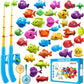 Magnetic Fishing Game Toys For Kids Toddlers 3-5 4-8, Water Table Bathtub Toys With Pole Rod Net Plastic Floating Fish, Water Ba