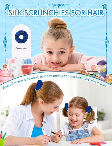 Kid Girls Spa Costume Party Set with Eyemask Hairband Hair Ring  Silky Plain Kimono Robes for Wedding Flower Robe (Navy  Tag 12)