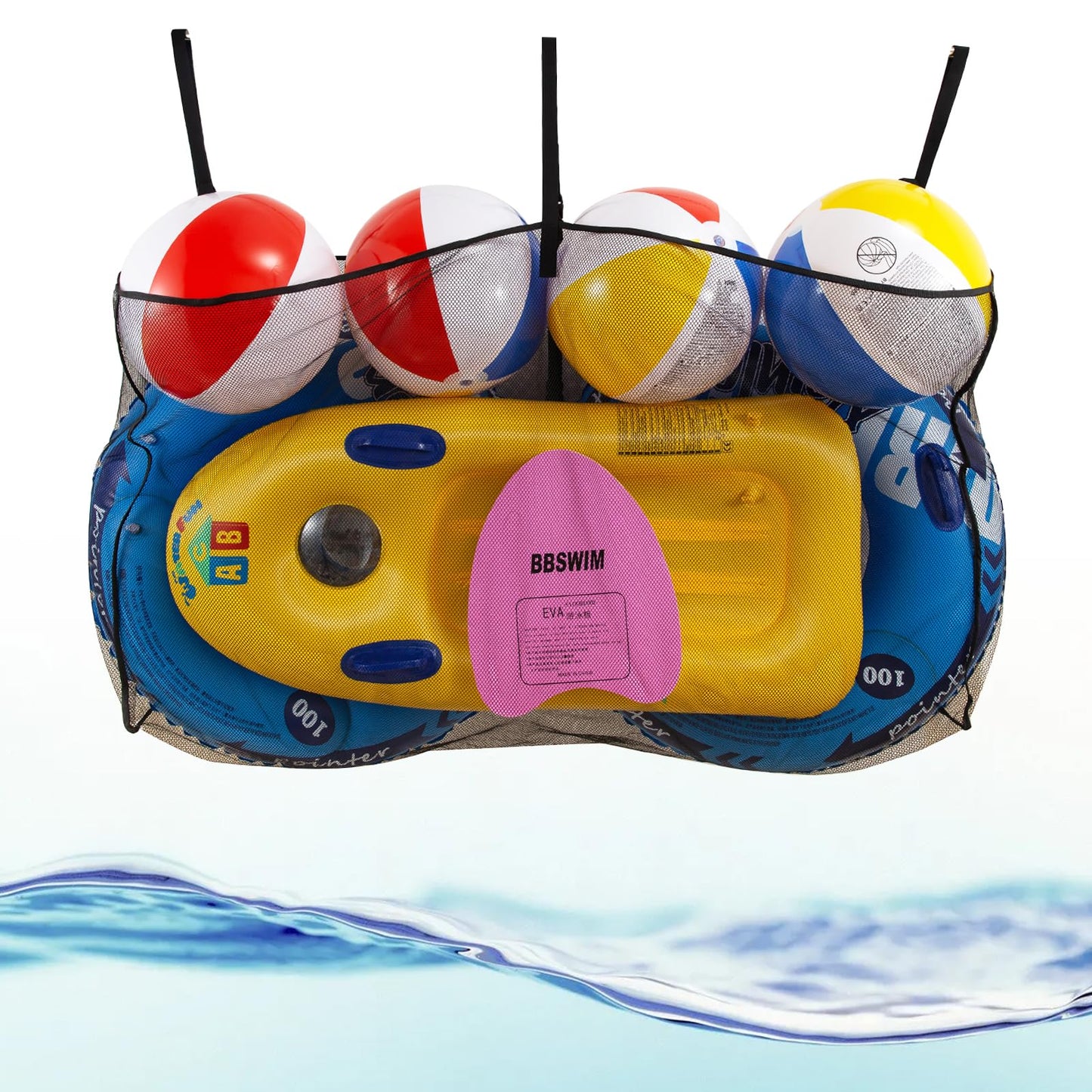 Pool Floats Storage Bag,Pool Float Toy Storage Mesh Bag,Water Tech Pool Pouch,Adjustable Swimming Pool Hanging Mesh Organizer Ne