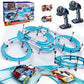 Slot Car Race Track Sets Electric Remote Control Car For Kids Rechargable Electric Racing Game With Hand Controllers Circular Ov