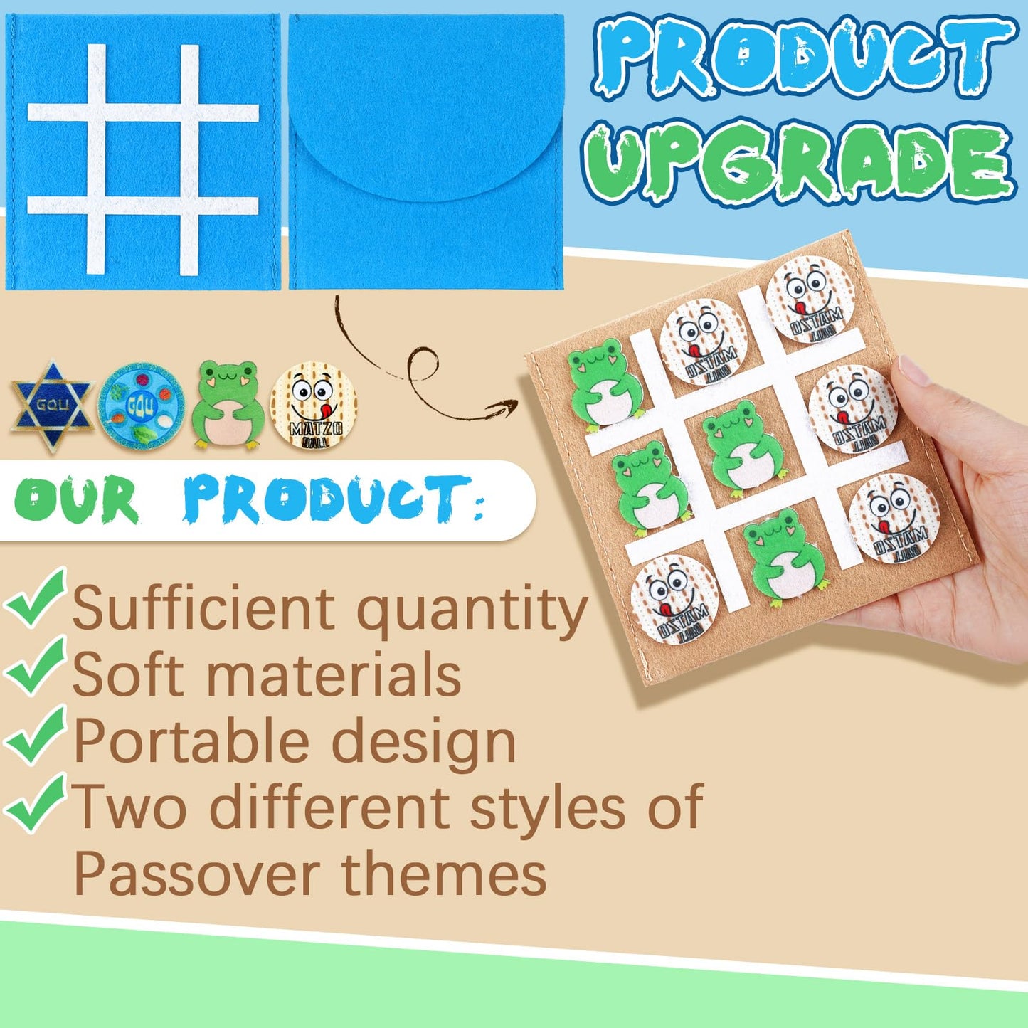 Rotatingpals 12 Set Passover Tic Tac Toe Gifts For Jewish Seder Meal Passover Party Game Pesach Mini Board Game For Kids Adults