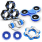 Dr.Kbder Fidget Toys Adults Pack 6Pcs, Edc Fidgeting Game For Kids Teen Cool Mini Gadget Desk Toys Figette Spinner Figits Rings Classroom Adhd Stress Anxiety Relief Toy Unique Gift For Boys Girls-Blue