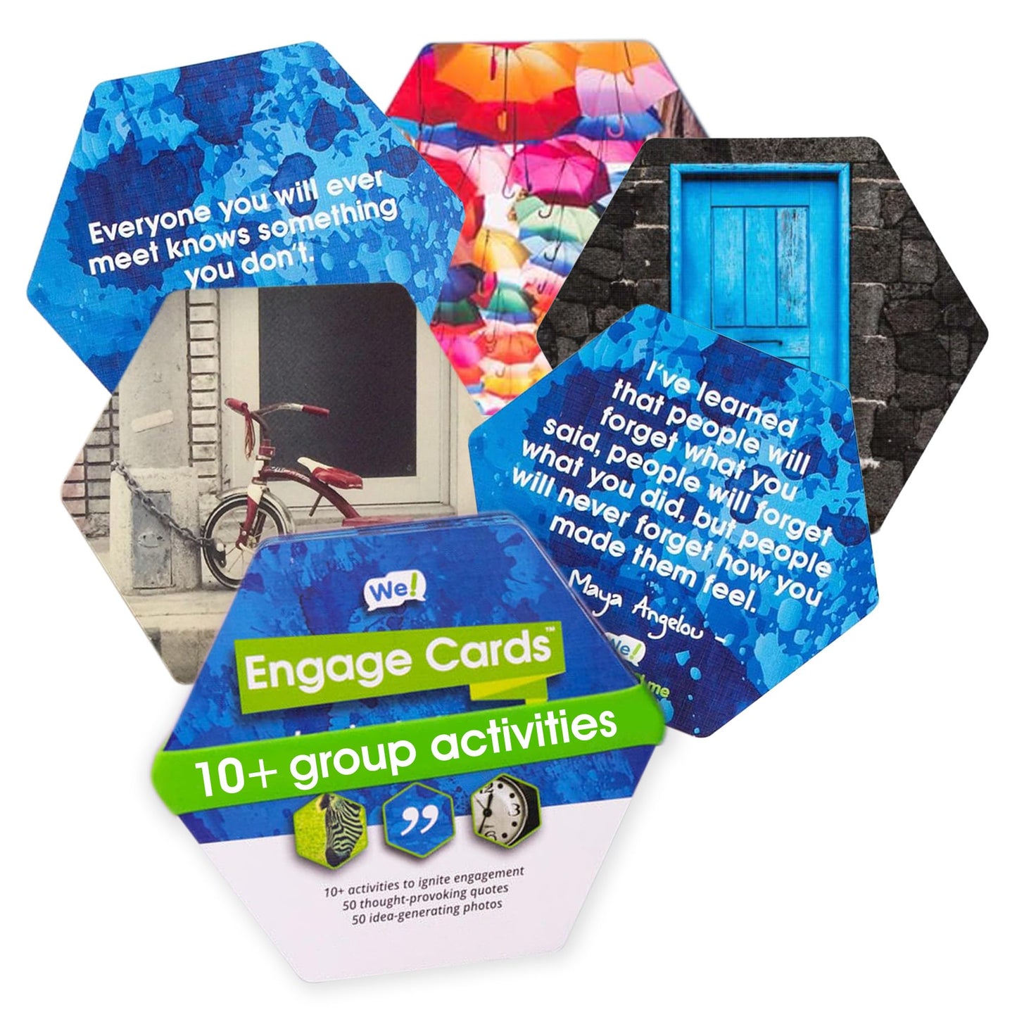 We! Engage Cards - Icebreakers & Team Building Activities - 56 Recycled Paper Cards - Medium Size