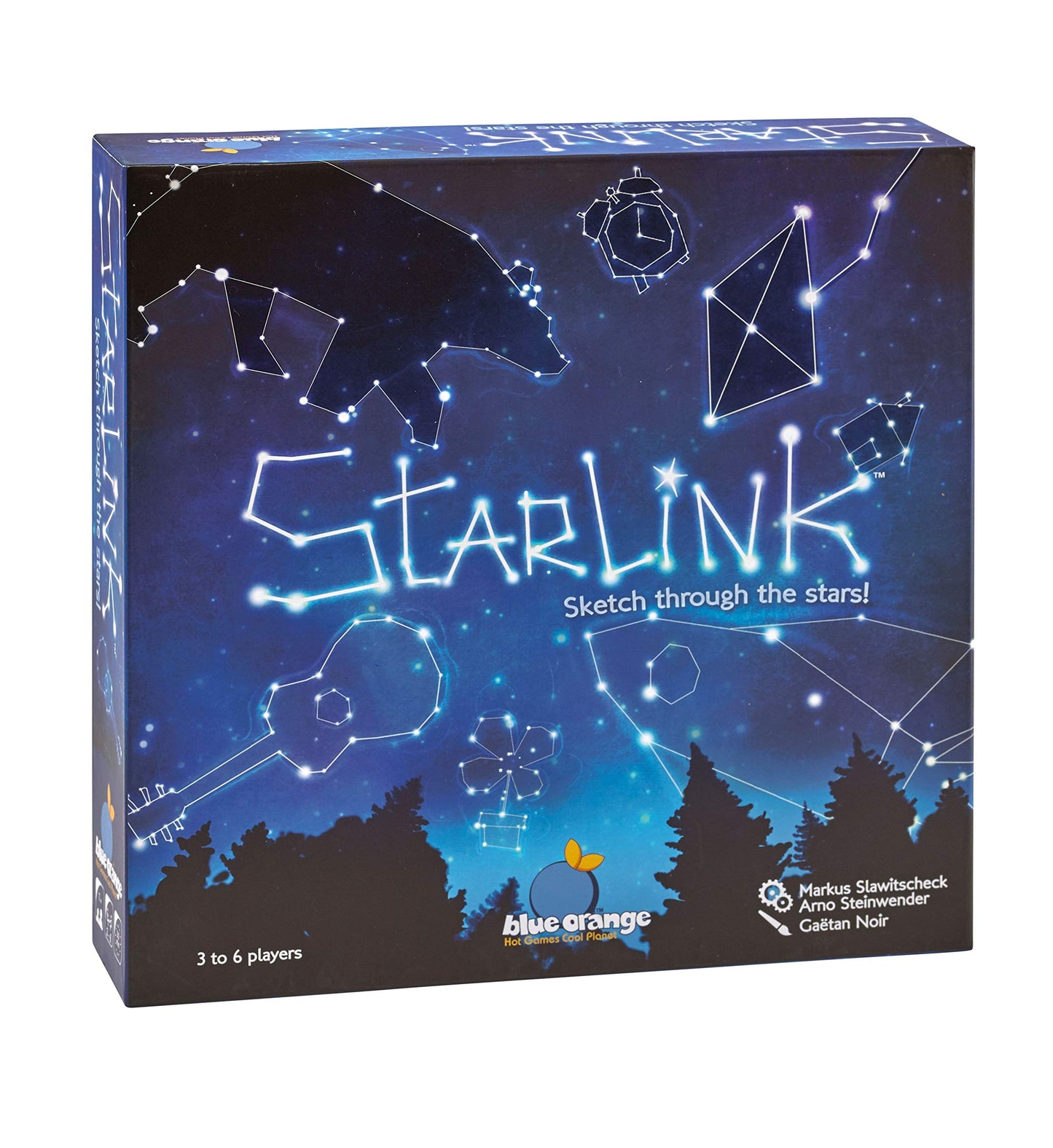 Blue Orange Starlink Party Game - Fun Drawing Game for 3-6 Players, Ages 8+, Cardboard, Multicolor, Model 09002