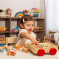 Oaktown Supply Building Blocks For Toddlers 1-3 Years Old, 30 Large Stackable Wooden Baby Blocks With Alphabet And Number Icons