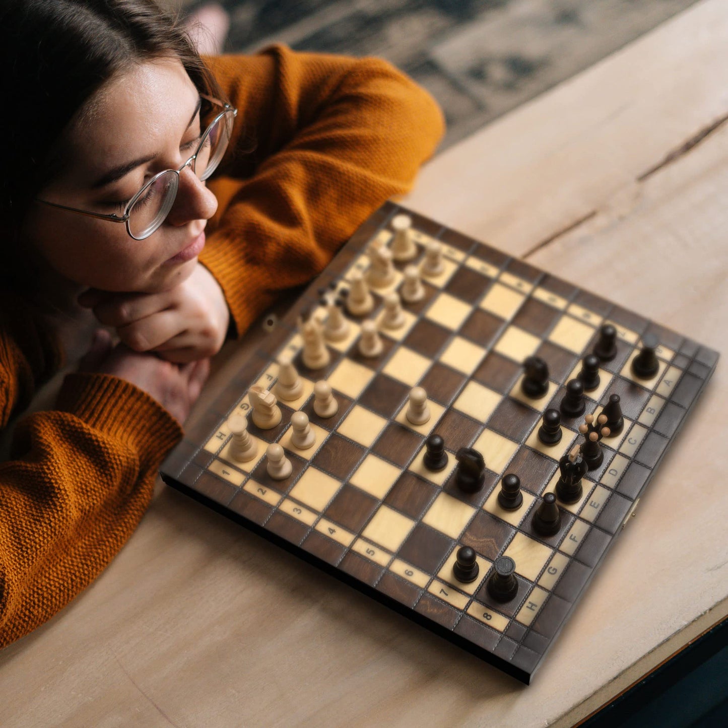 Husaria European International Chess Wooden Game Set, King'S Continental - 13.8 Inches Medium Size Chess Set With Handcrafted Ch