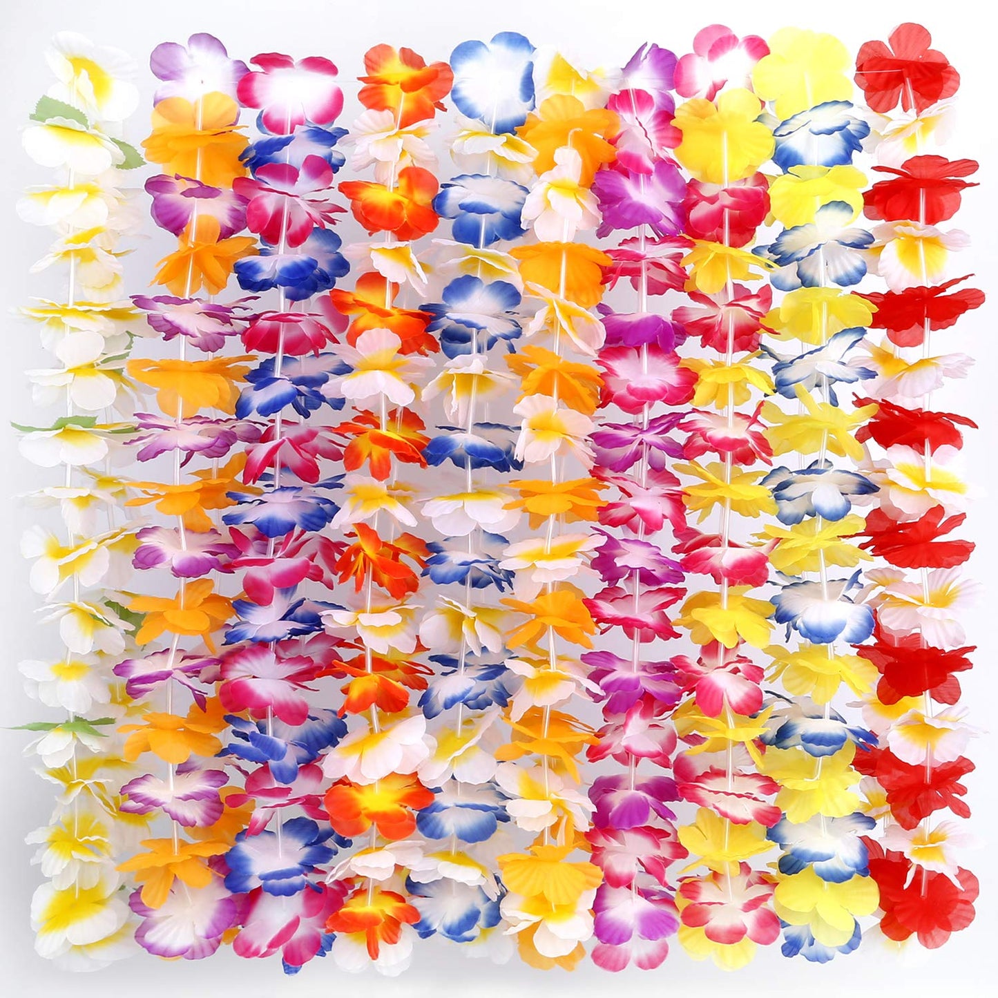 Hawaiian Leis, Luau Party Supplies, 40Pcs Thickened Garland Flower Leis, Tropical Hawaiian Party Necklace, Headbands And Wristbands, Kids And Adults Party Supplies, Birthday, Easter