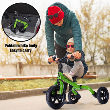 Ygjt 3 In 1 Tricycle For Toddlers Age 2 3 4 Year Old, Folding Kids Bikes With Adjustable Seat And Removable Pedal, Ride-On Toys