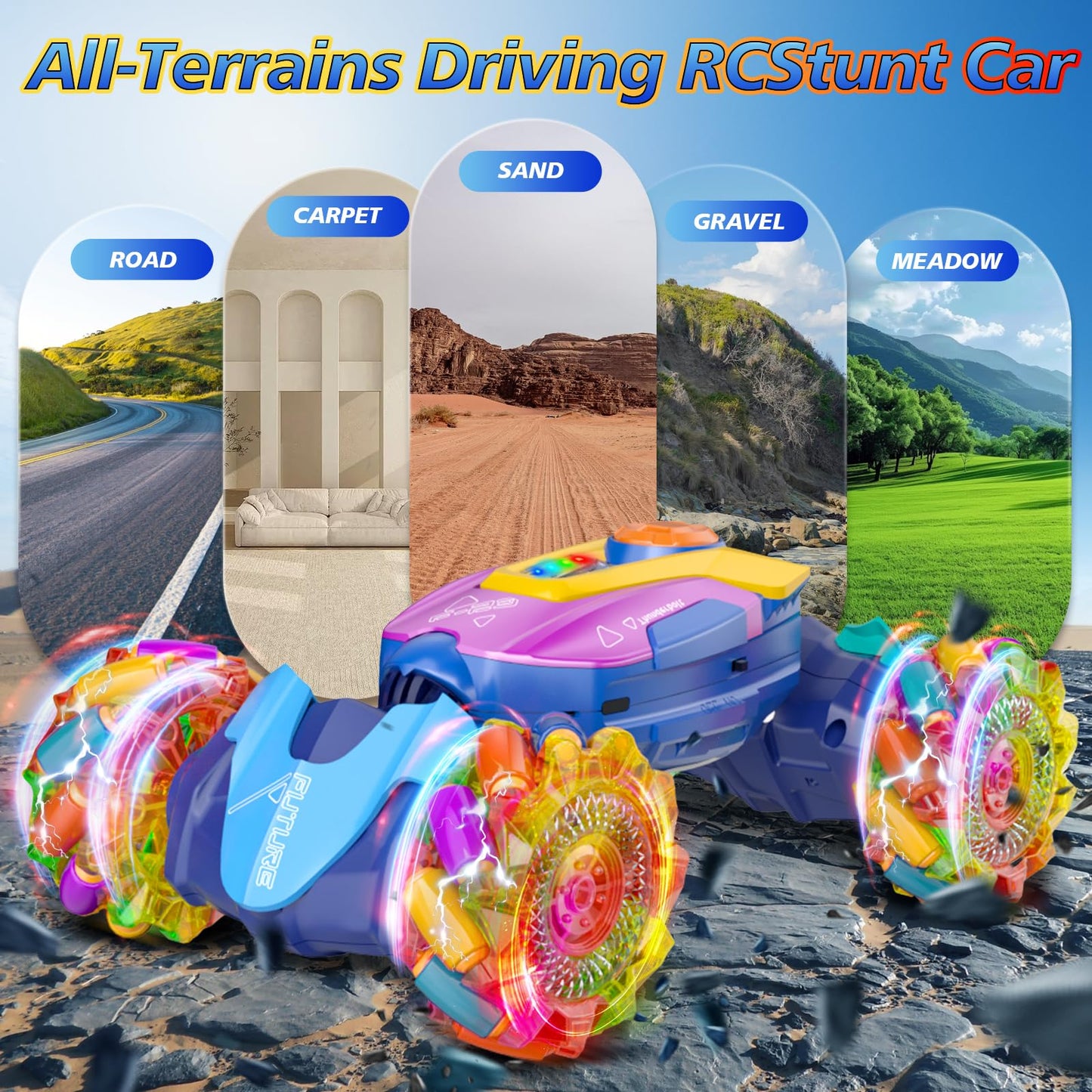 maxkes Gesture Sensing RC Stunt Car Remote Control Car 360 Rotating 4WD 2.4Ghz RC Cars Transform Car Toys for Boys 4-7 Birthday