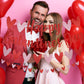 LeeSky Red Glitter Happy Galentines Day Banner & Heart Banner Garland Decorations for Valentines Day, Wedding, Anniversary Part