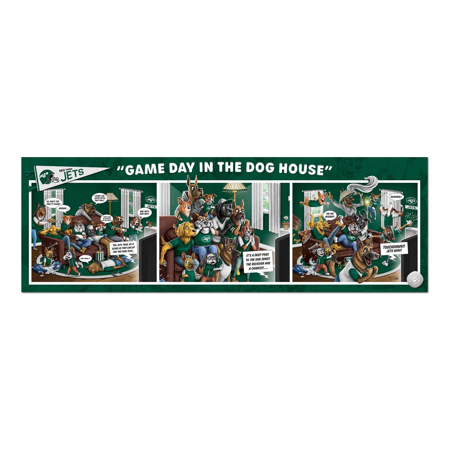 YouTheFan NFL New York Jets 1000pc Puzzle - Cardboard, Team Colors, Model 2506258, One Size
